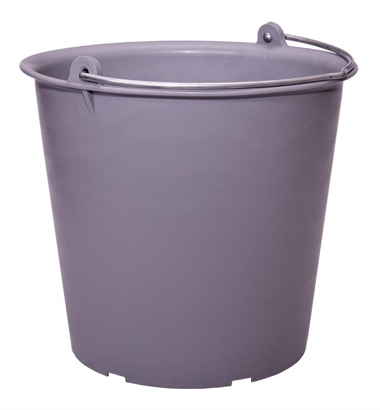 Kbelík 12 litrů šedý s galvanizovaným držadlem