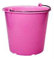 Kbelík 12 litrů růžový s galvanizovaným držadlem